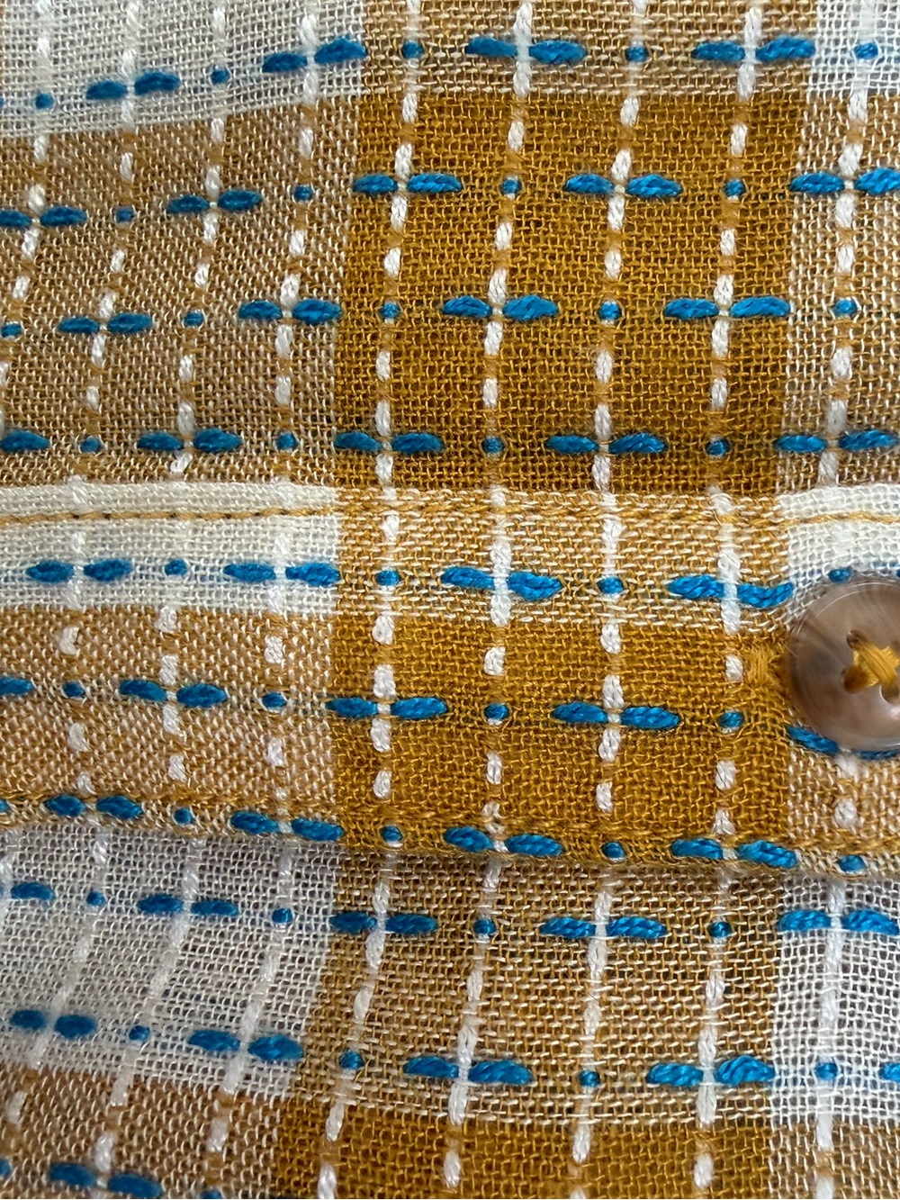 Pilcro Mustard Plaid Button-Up Shirt - Picture 7 of 11